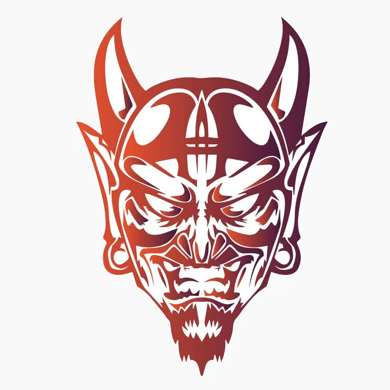 

9CM*13CM Devil Satan Face Evil Demon Personality Reflective Car Sticker for BMW