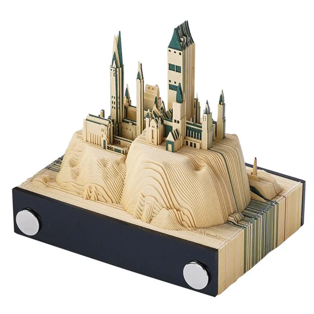 

Big Castle 3D Notepad Paper Sculpture Artwork DIY Note Art Notepad Building Creative Retro Architecture Sticky Note Originality