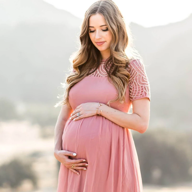 Vestido de encaje maternidad mujer, ropa elegante para embarazada, accesorios largos para fotografía de CA, de fotos de embarazo| Vestidos| - AliExpress