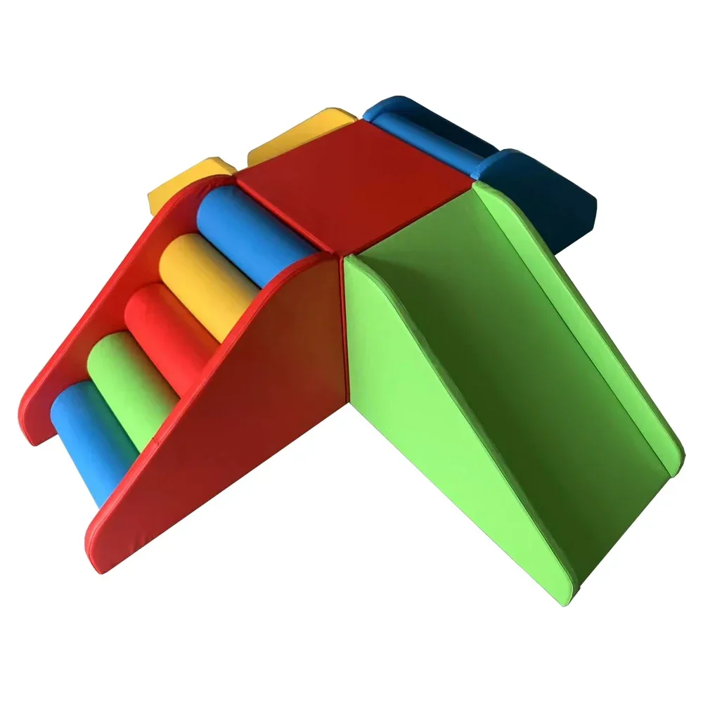 Incline Folding Gymnastics Cheese Wedge Mat for Home Training Exercise, Rolling Skill Pad, Soft Foam Combo Training