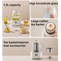 1.2L Smart Health Kettle Home Tea Making Machine Thermal Kettle Office 24h Reservation Glass Flower Teapot Mini Electric Kettle 2