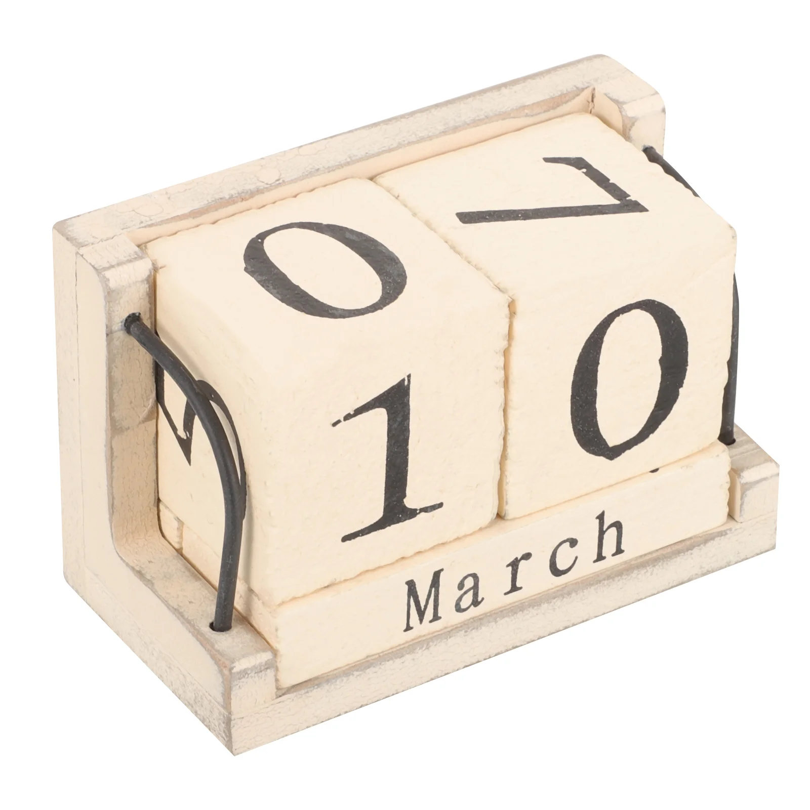 Tabletop Block Calendar Decoration Wood Countdown Calendar Delicate Office Calendar vintage wood block calendar desk calendar perpetual calendar desktop decoration