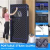 Portable Sauna Room, Large Space Family Sauna Tent with 3L 1100W Steam Engine and Chair, Foot Massager, Remote Control (black) 5