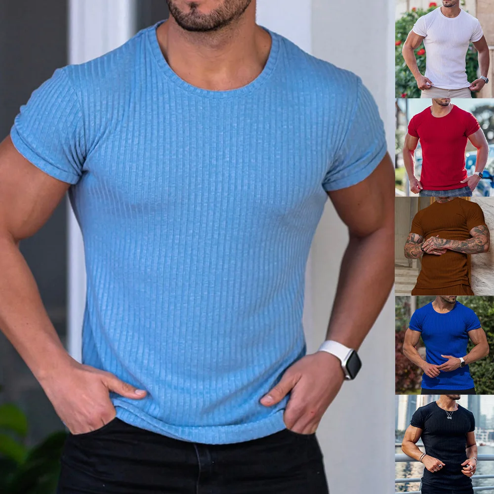 Men Casual Short Sleeve Stretch T Shirts