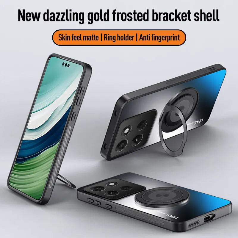 Magnetic Ring Stand Protective Phone Case with Enhanced Grip