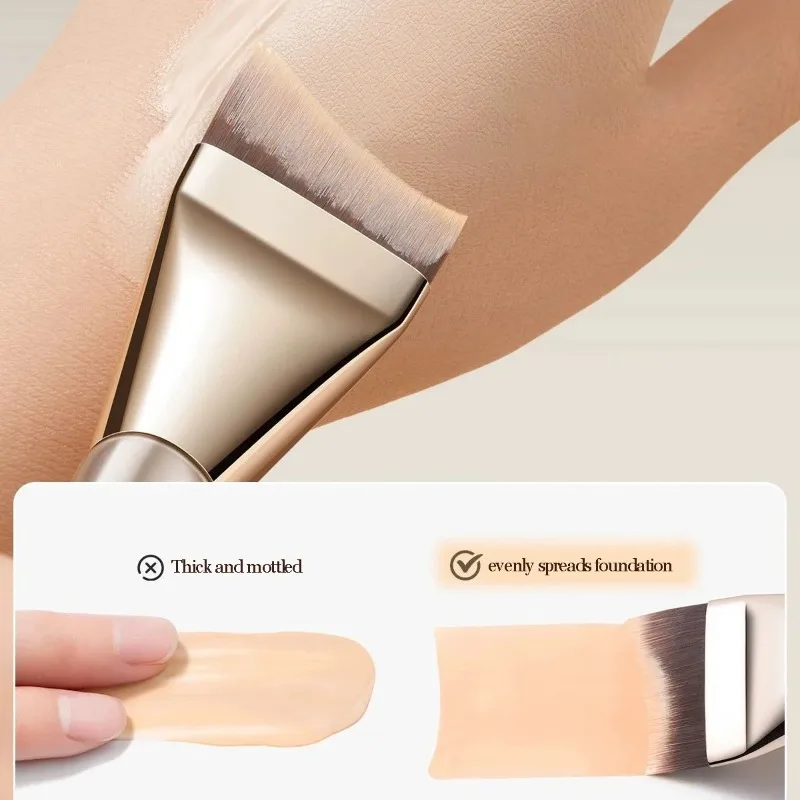 1/2Pcs Ultra-thin One-line Foundation Brush Crescent-shaped Brush Paint-free and Traceless Soft Bristle Professional Beauty Tool 5