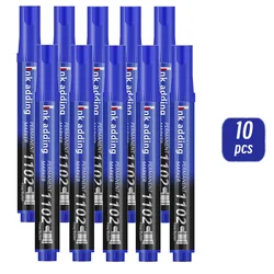 Pack of 1/10/20 Fine Tip Waterproof Permanent Marker Pens - Quick Drying, Multi - Surface Use on Wood, Stone, Metal & Glass; Assorted Colors (10 blue)