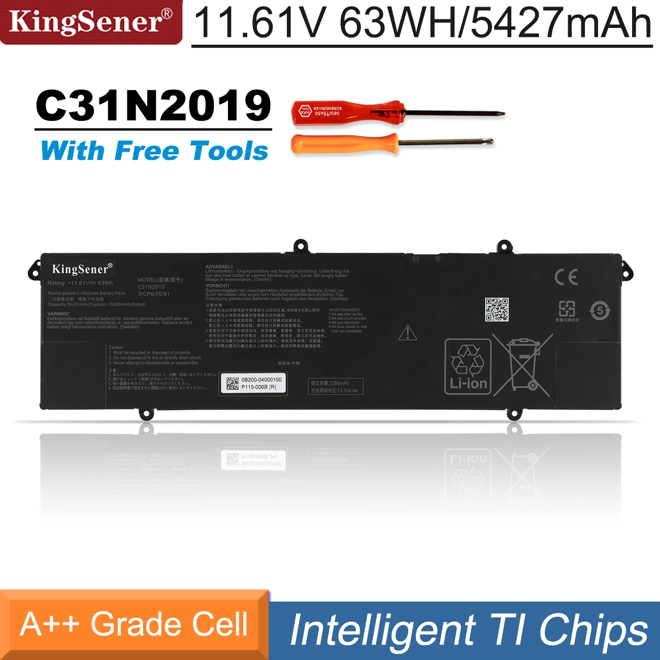 KingSener C31N2019 C31N2019-1 Laptop Battery For ASUS VivoBook Pro 14X OLED M7400 15 OLED M3500  M3500QC-L1062T M3500QC-L1079T