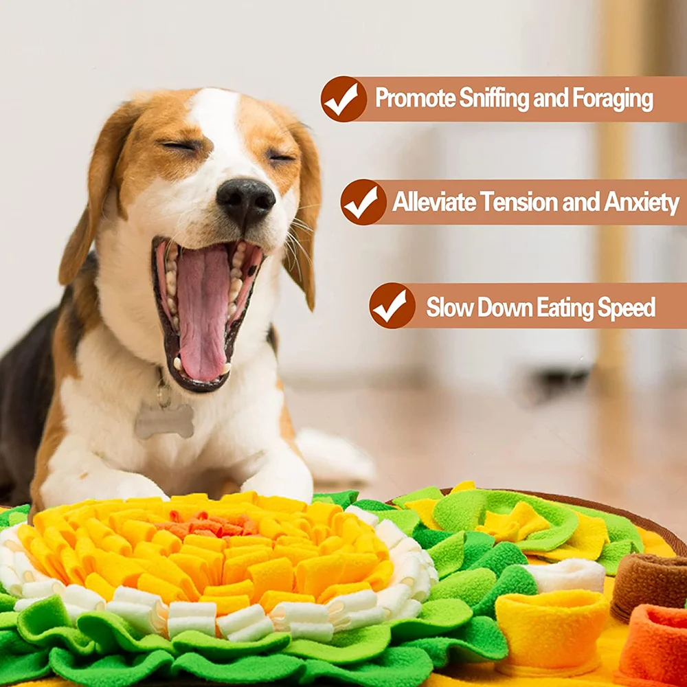 Pet Snuffle Mat for Dogs Sniff Mat Nosework Feeding Mat Slow Feeder Interactive Dog Puzzle Toys for Training and Stress Relief Encourages Natural