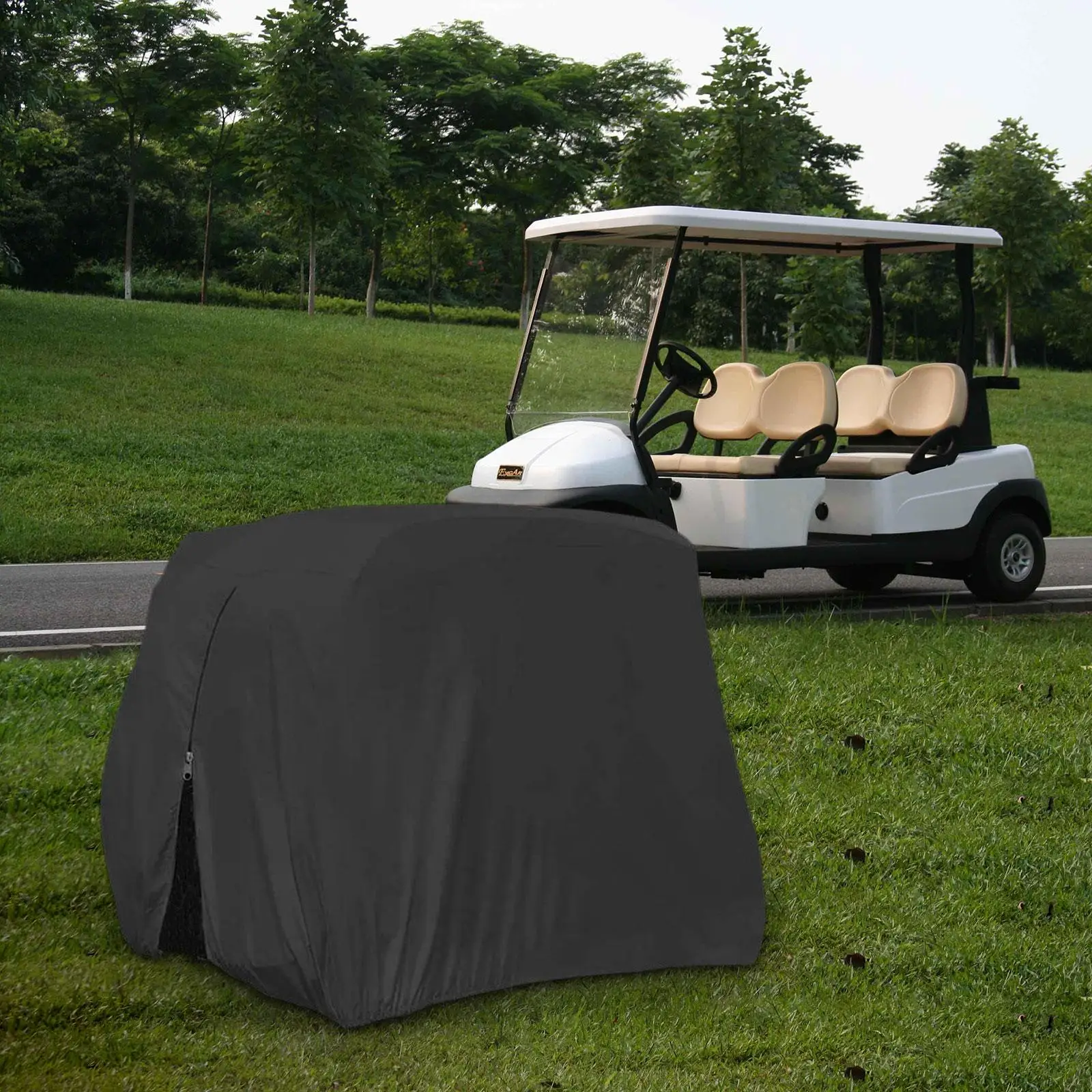 

Golf Cart Cover Windproof Oxford Cloth Useful Portable Electric Sightseeing Car Cover for Outdoor Sports Adult Travel Men Women