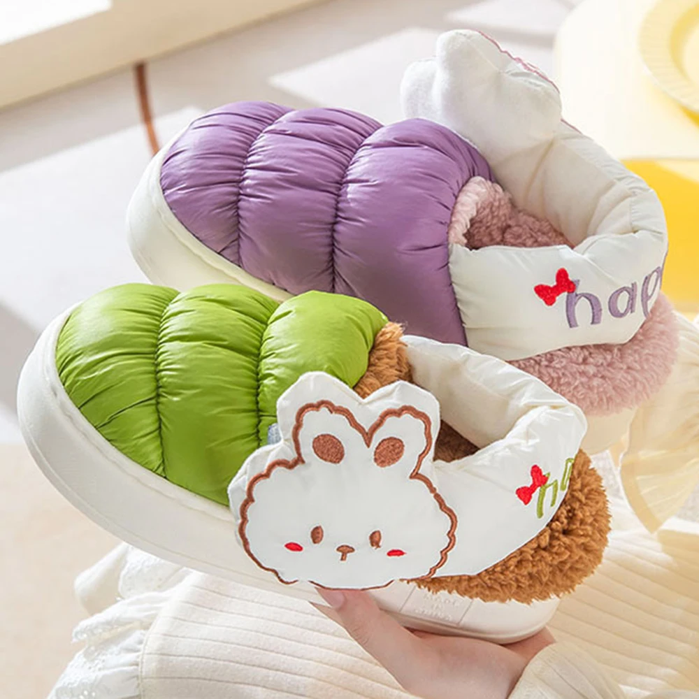 

Новые зимние хлопковые тапочки унисекс теплая Уличная обувь водонепроницаемые женские плюшевые домашние тапочки на платформе lj5