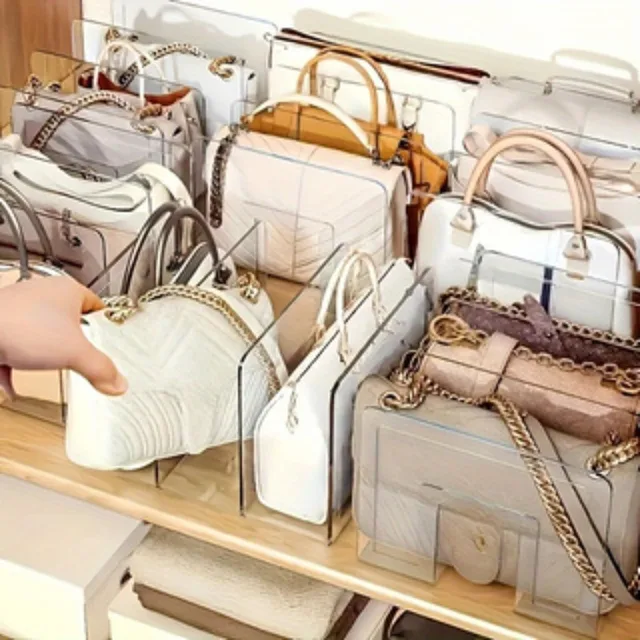 Clear Acrylic Purse Organizer – 4-Compartment Handbag Rack 6