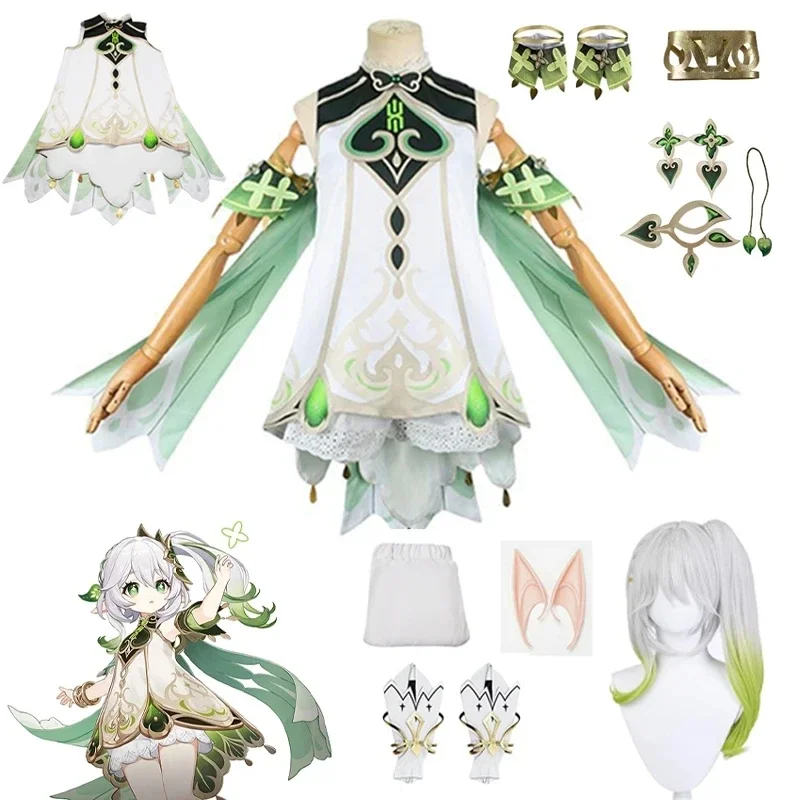 

Genshin Impact Nahida Lesser Lord Kusanali Cosplay Costume Game Genshin Wig Dress Halloween Party Costumes Outfit for Women