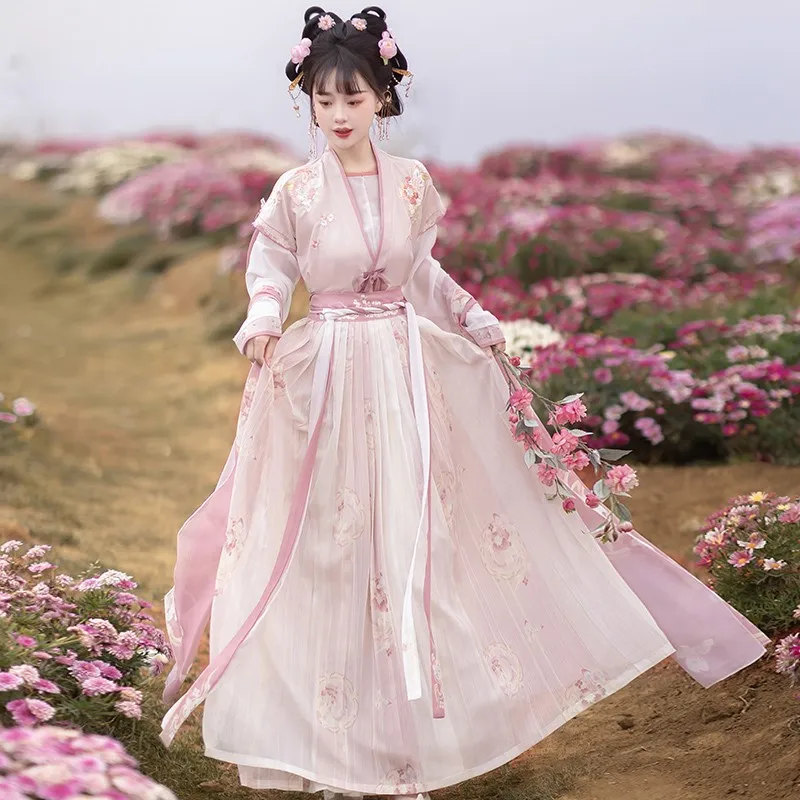 

Original Hanfu Dress Women Chinese Style Tang Style Tang Beizi Waist-length Skirts Embroidered Daily Spring Summer Hanfu Costume