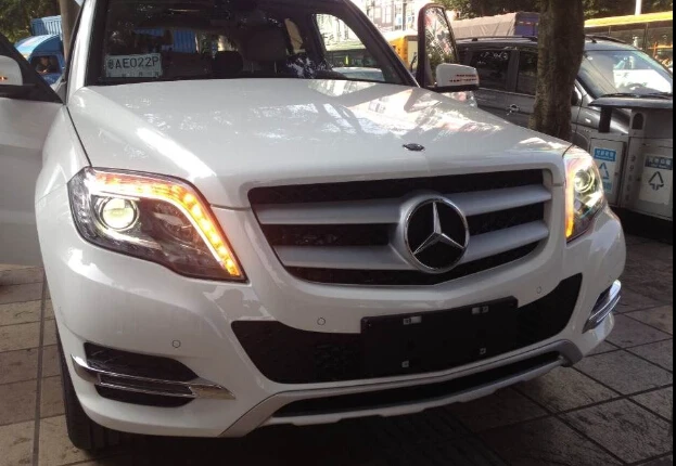 

2 шт., бампер для GLK350 фар GLK300 2012 2013 2014 2015 автомобильные аксессуары, GLK260 автомобильные светодиодсветодиодный дневные ходовые огни