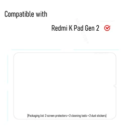 Premium Tempered Glass Screen Protector, 8.8 - Inch, 9H Hardness, HD Clarity, Oil - Resistant, 2 - Pack (2P - Redmi K Pad 2)