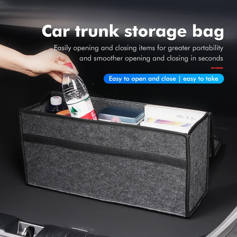 Foldable Trunk Organizer Storage Box For Volvo XC90 (2020-2025) - 48x30x29cm, Multi-Compartment, Oxford Fabric