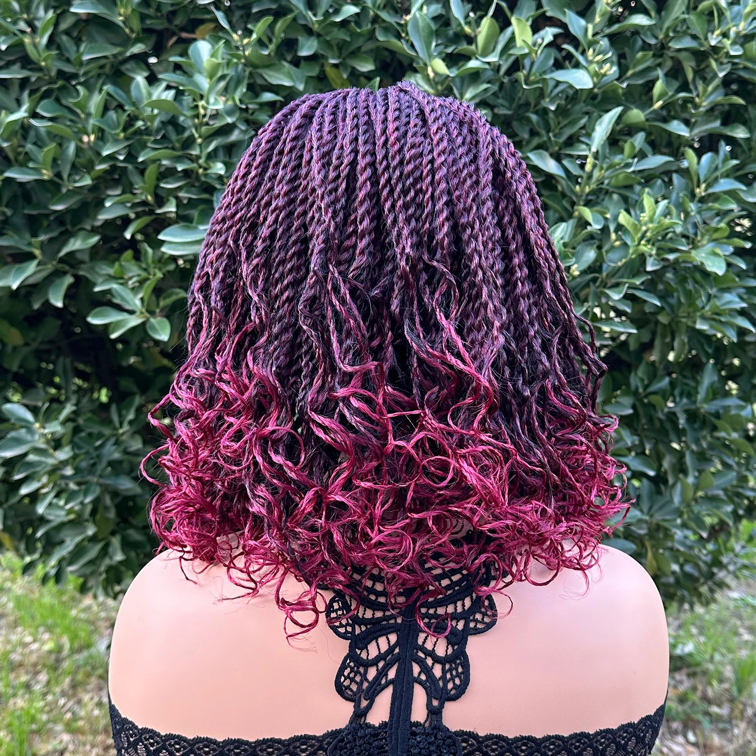 Short Synthetic Braided Headband Wigs For Black Women Box Braided Headband Bob Wig African Braiding Hair Headband Bob Wig