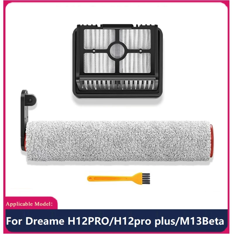 

3PCS For Xiaomi Dreame H12PRO/H12pro Plus /M13beta Floor Scrubber Machine Rolling Brush Hepa Filter Home Replacement Parts
