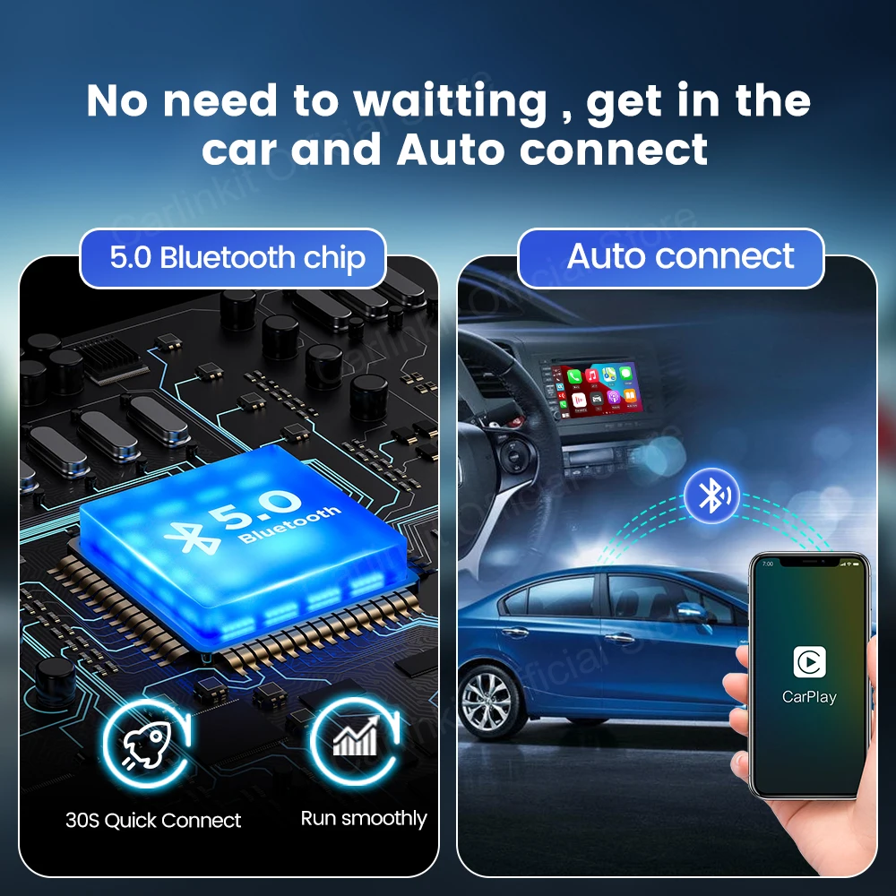 CarlinKit 5.0 3.0 Carplay Wireless Adapter 5GWifi CarPlay Ai Box for Audi Mazda Porsche Volkswagen Volvo Citroen Nissan Seat Kia