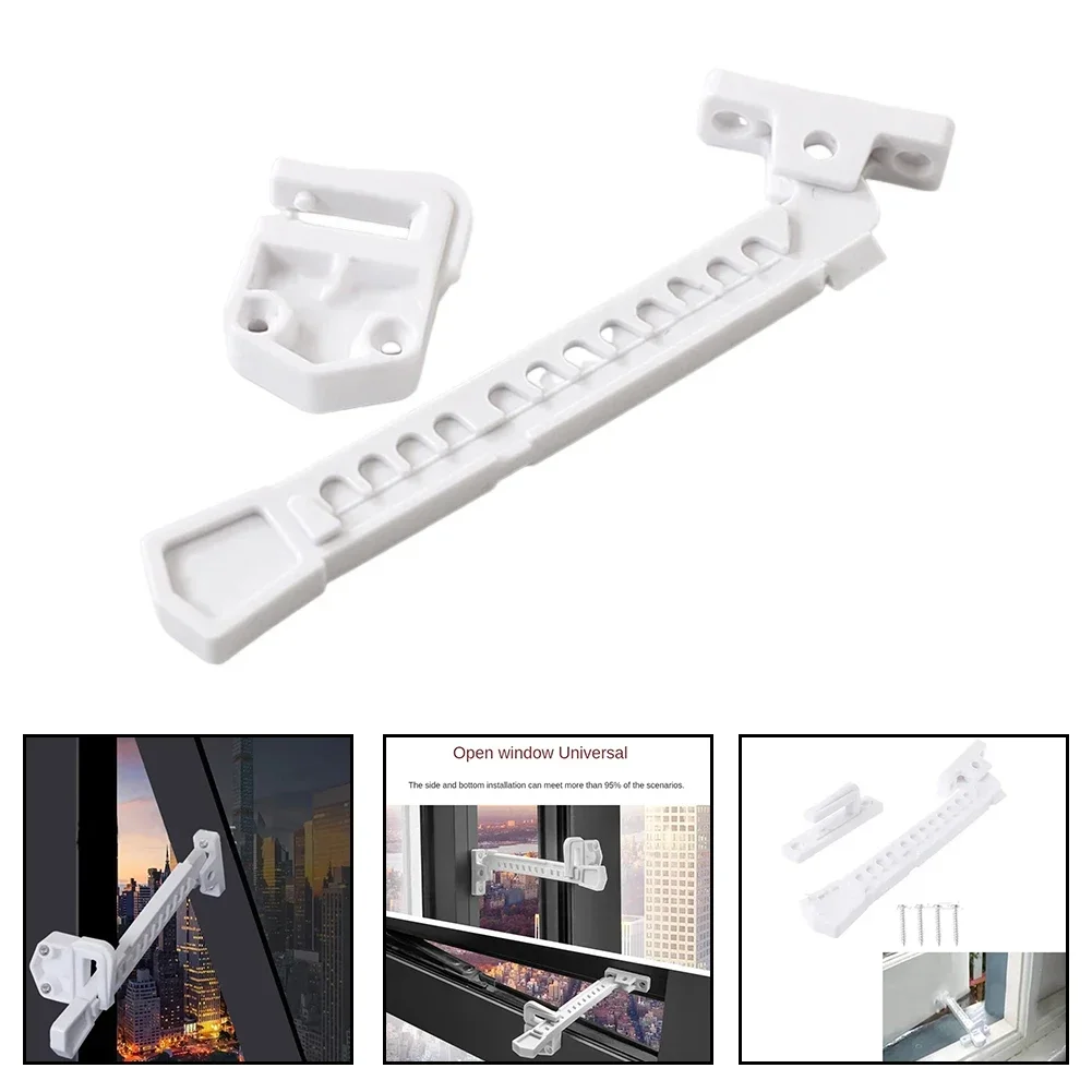 Inner Window Limiter Latch Position Stopper Casement Wind Brace Home Security Door Windows Sash Lock Child Safety Protection