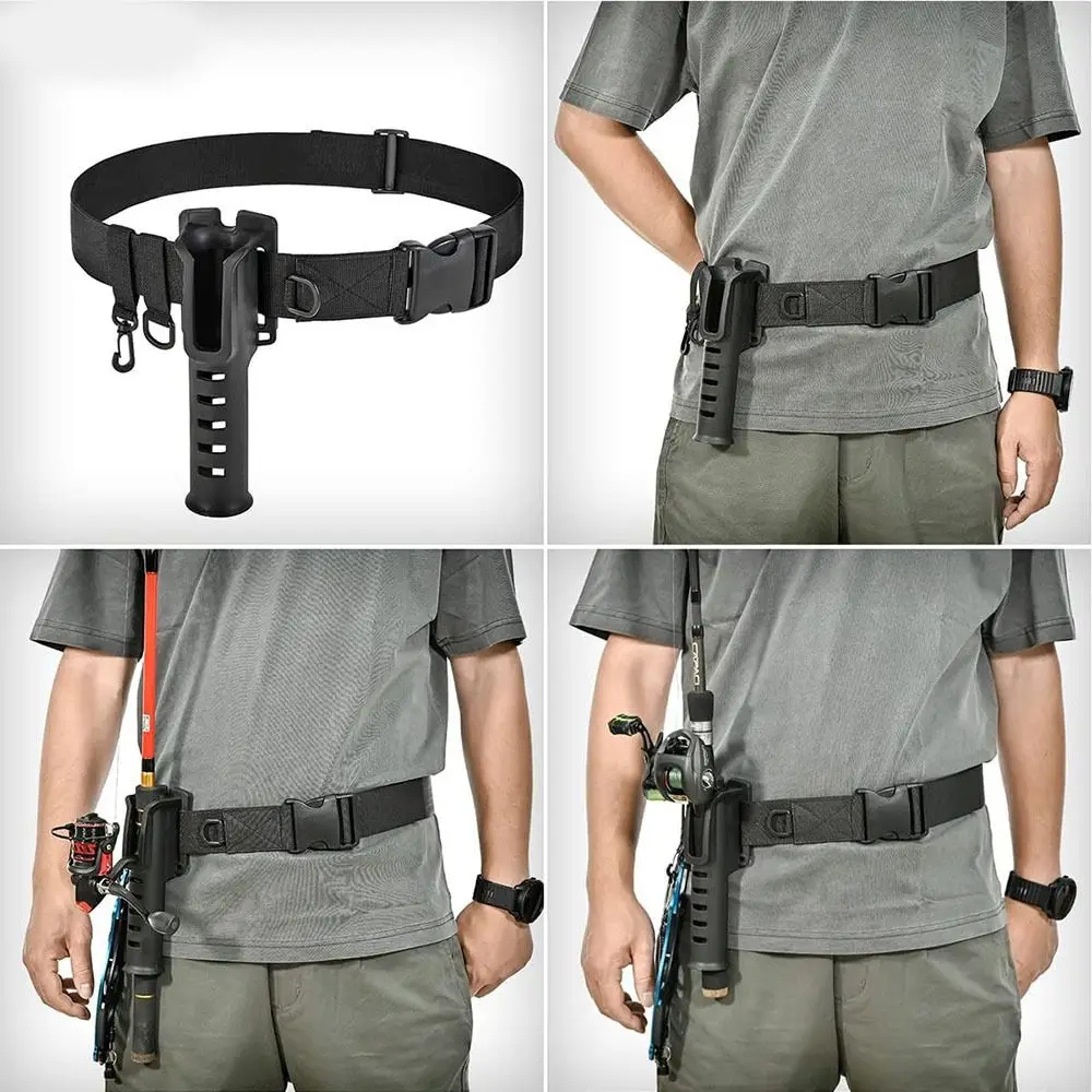 Portable Detachable Buckle Fishing Waist Belt Rod Holder Adjustable Wear Resistance Fishing Wading Belt Rod Holder Outdoor