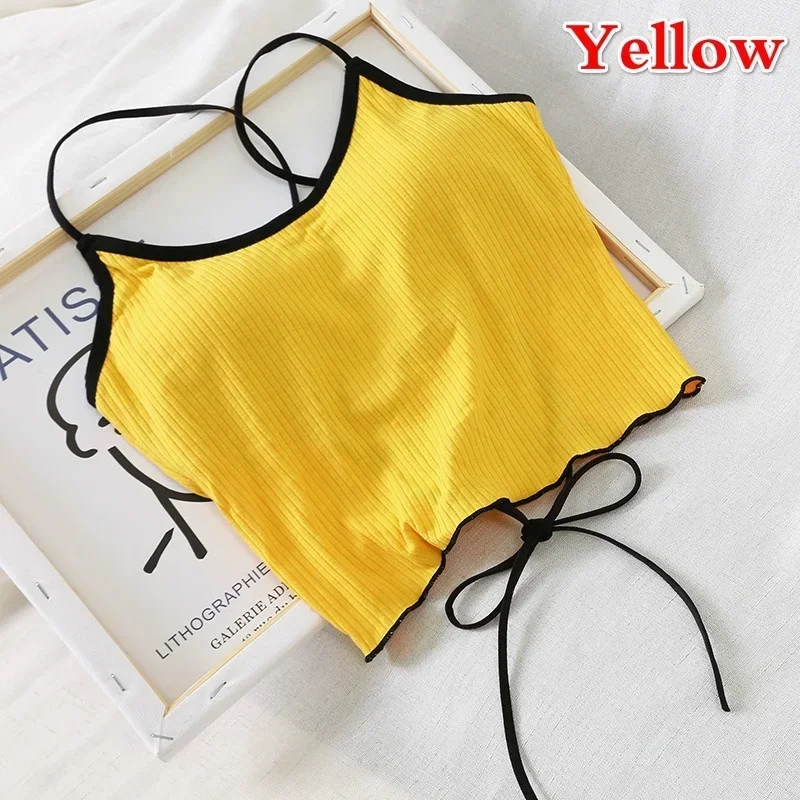 Summer Wild Solid Color Without Rims Gather Anti Emptied Wrapped Chest Inside The Outer Wear Comfortable Harness Ride Vest
