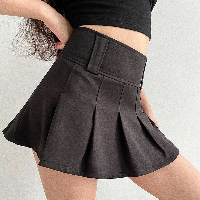 

Wenfly Female Sweet Sexy A-line Short Mini Skirt Black Pleated Pencil Skirts Womens Kawaii Tutu Femme Goth Clothes Women