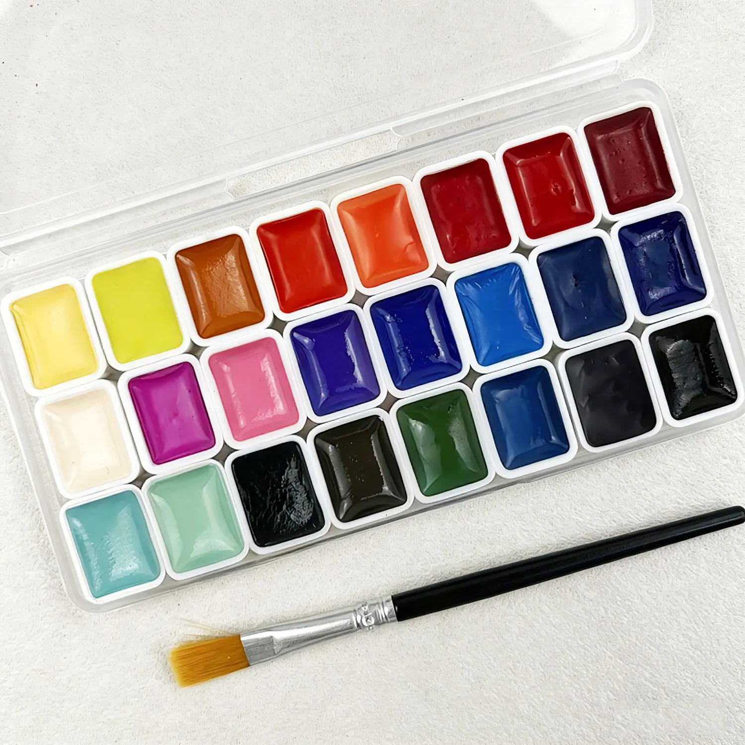 Classic 24 Colors Solid Watercolor Paints Set, Art Essential Palette for Calligraphy Creation, Painting Design, Nail Art and DIY - 2
