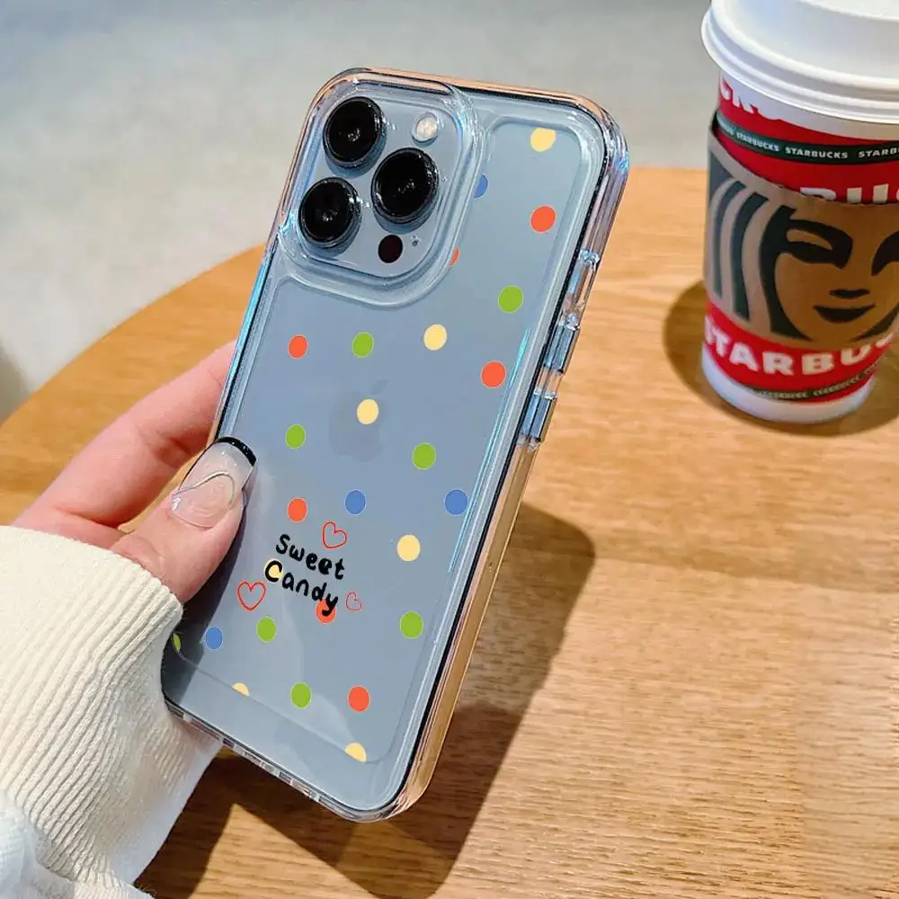 Vibrant Polka Dot Heart Phone Case - Air Soft Cover Shell