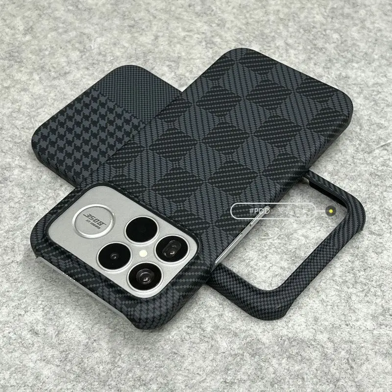 Kevlar Texture Contrasting Color Matte Finish Shockproof Case