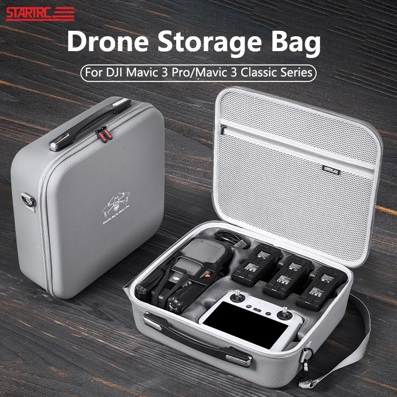 For DJI Mavic 3 Pro/Classic Accessories Storage Bag Travel Carrying Case PU Portable Shoulder Bag drone accessories drone storage bag dji case drone case For DJI RC/RC PRO Case