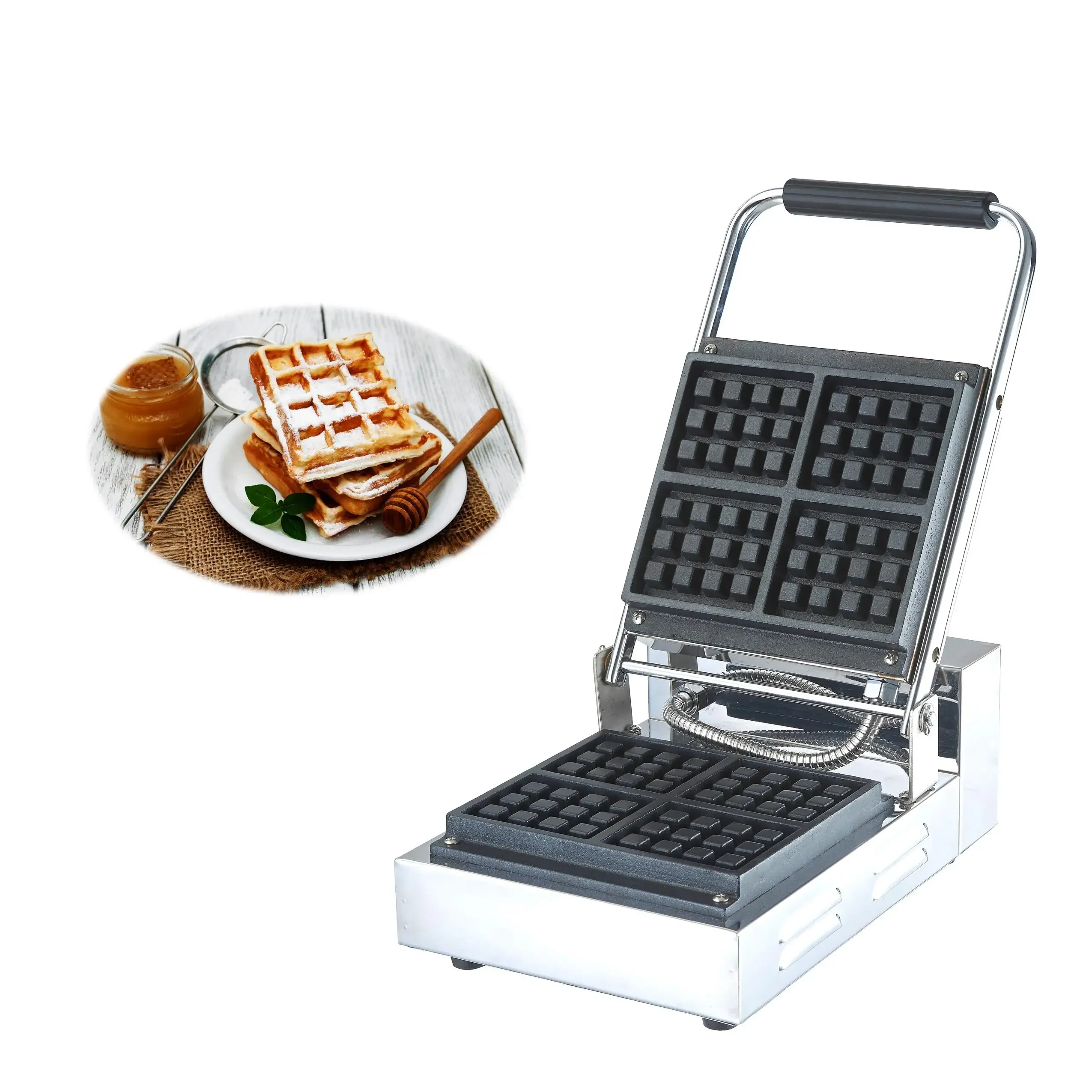 OEM/ODM Commercial Square Automatic Electric Sandwich Waffle And Sandwich Makers with Stainless Steel Housing
