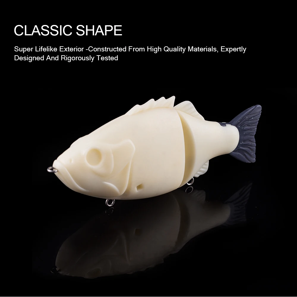 Hanlin 16cm 128g DIY Soft Tail Bluegill Angel köder unbemalt sinkende künstliche harte Körper Swimbait Rohlinge Bass Tackle – Detail 6