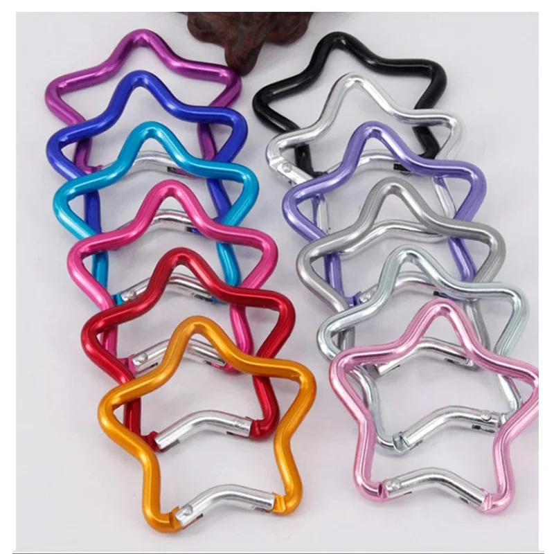 5 PCS Star Carabiner, Ai-OULEEF Star Shaped Keychain Clip, Heavy Duty