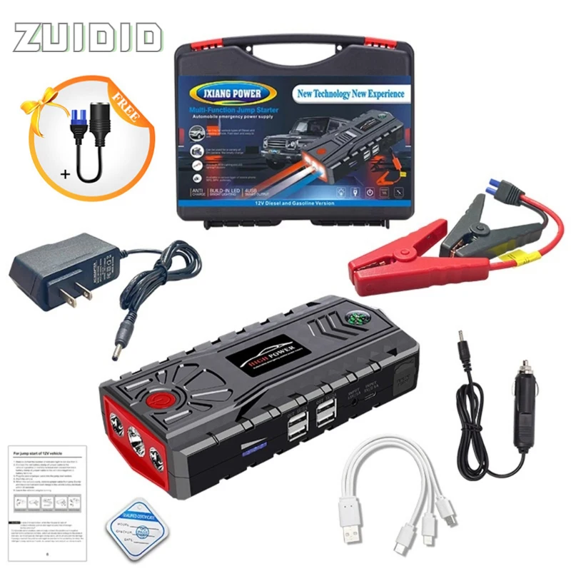 

99900mAh Car Jump Starter Air Pump Power Portable Air Compressor Automotive-Battery Starting Tyre Inflator New Articles For Cars