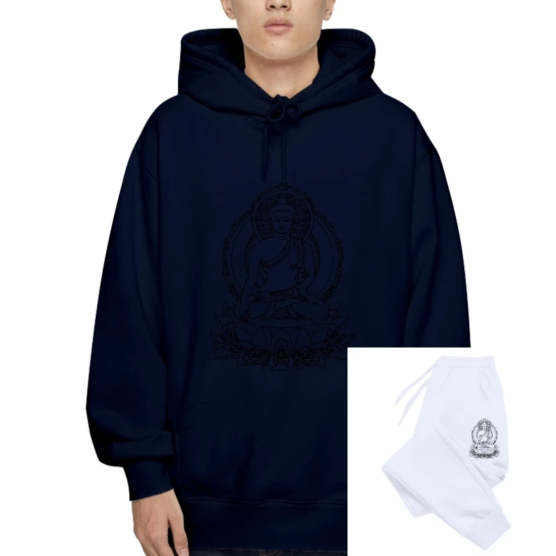 

Title: Buddha Relaxed Sweatshirt Outerwear for Men Stencil Screen Print Hoody Soft & Comfy Casual Gift for Men men Hoody