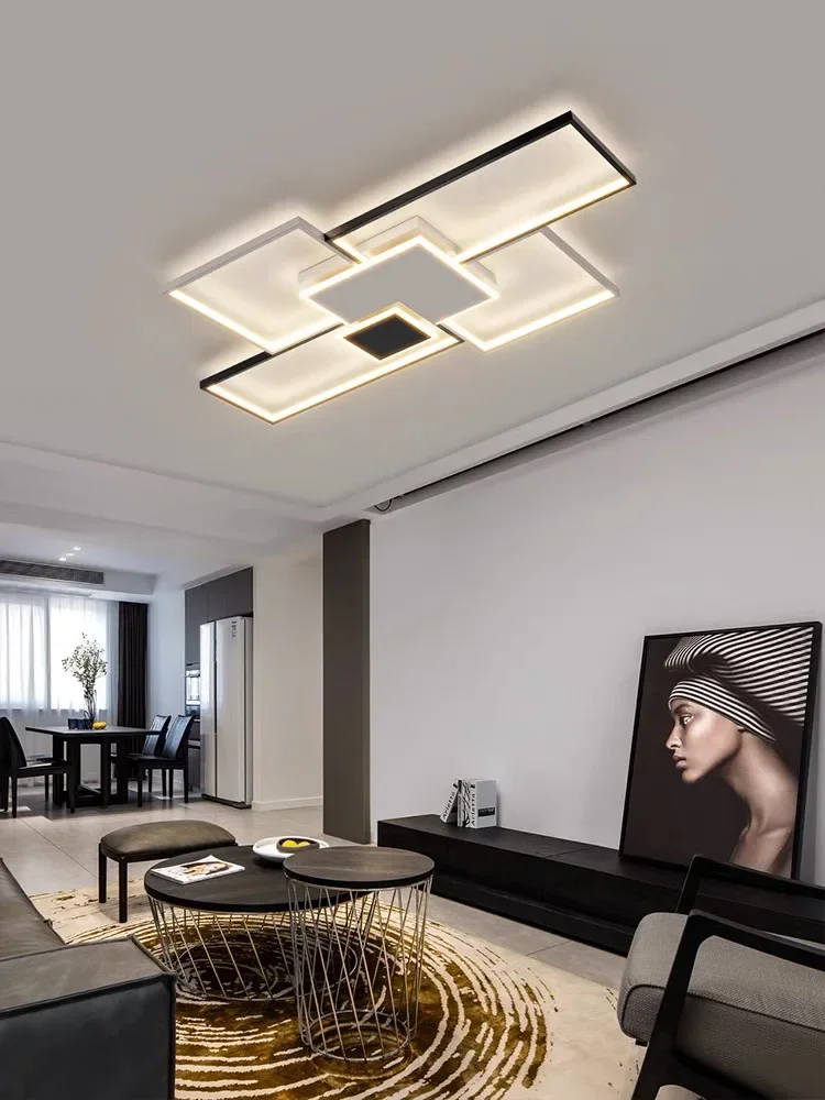 

Remote Dimming Modern LED Chandelier Round Square Ceiling Lights Living Dining Room Kitchen Bedroom Hall Lamps Indoor Lighting