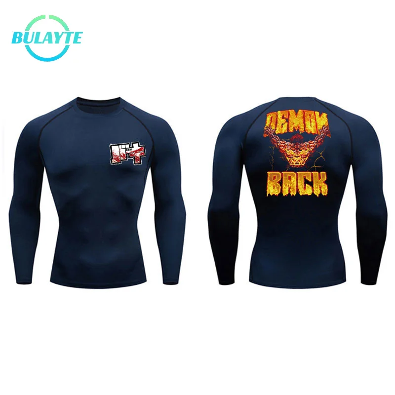 

Anime Gym Compression Shirts Men Baki Hanma Print Long Sleeve Rash Guard Workout Quick Dry Athletic T-shirt Baselayer Undershirt