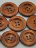 New 20pc Dark Coffee Round Wooden Buttons For Clothing 4 Holes 30mm Patchwork Button For Needlework Sewing Accessories WB222 3