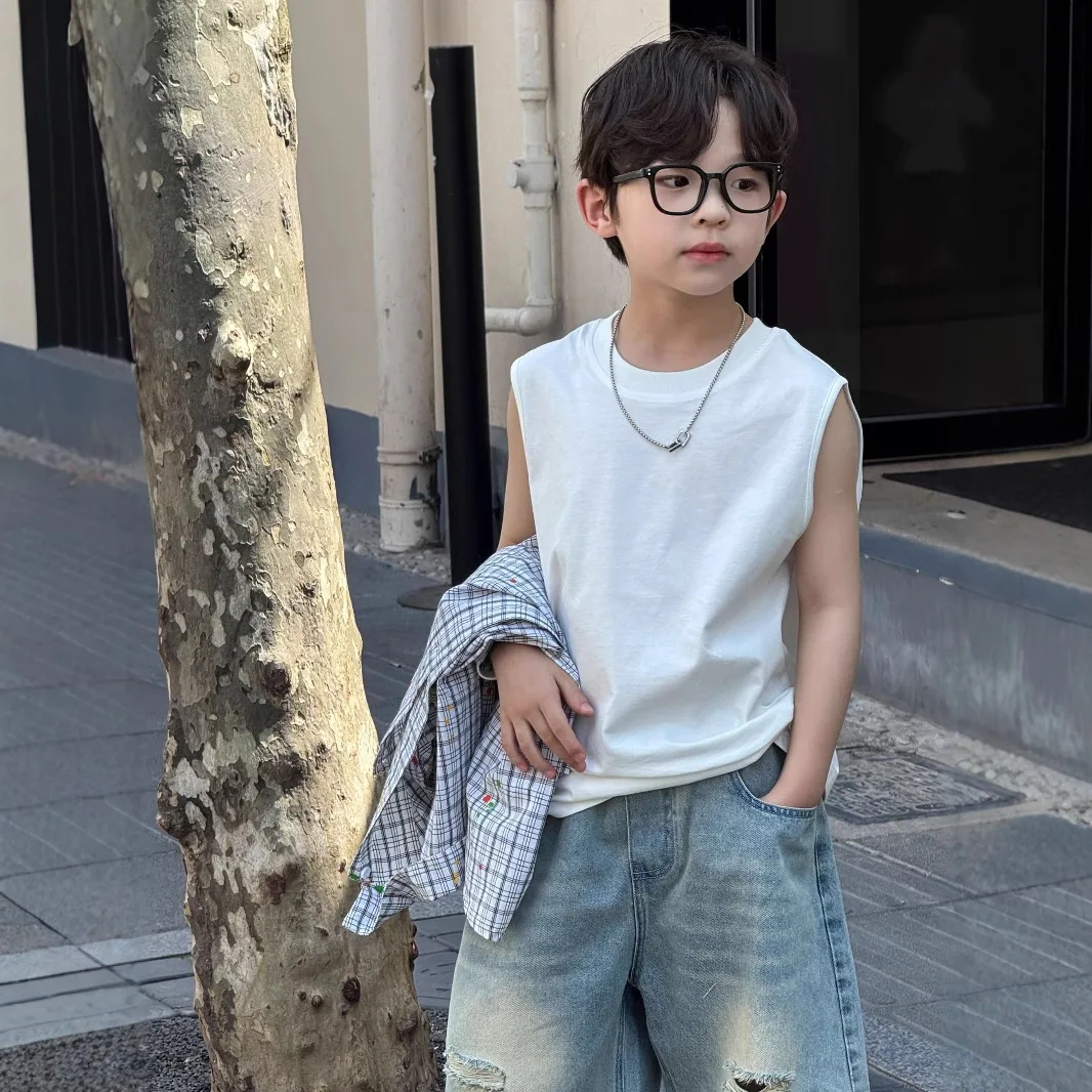 Children Clothes Kids 2025 Summer Korean Style Thin Sleeveless - Main Image