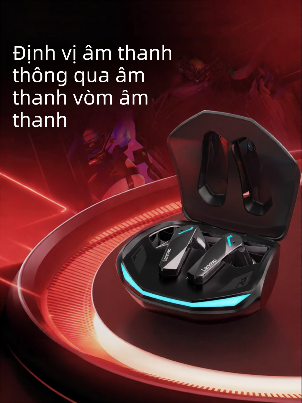 Lenovo | Tai Nghe Chơi Game Bluetooth Không Dây Hủy Tiếng Ồn
