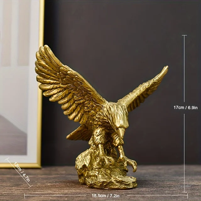 Statue d'aigle en résine abstraite moderne, 1 pièce, créature ailée majestueuse, détails complexes, décoration de salon et de bureau, cadeau 18.5cm 2