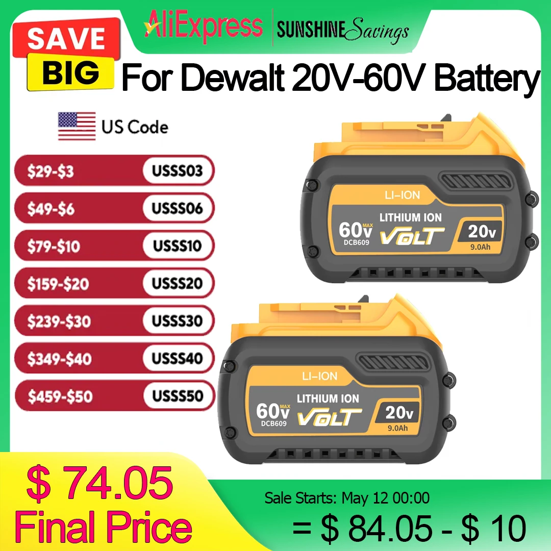 For Dewalt DCB609 20v 60v Max Flexvolt 9ah Lithium-ion Battery 1