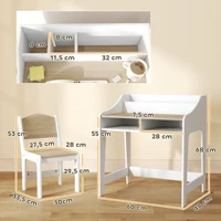 AIYAPLAY ensemble bureau enfant bureau et chaise enfant avec 5 sujets 3