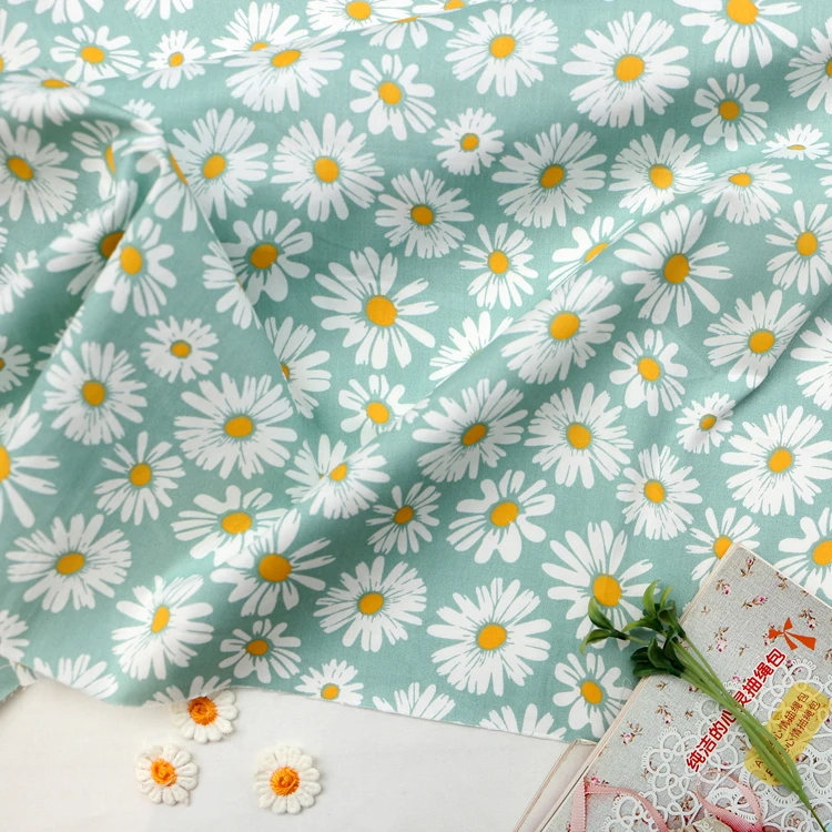 Cotton Fabric 160x50cm Fresh Floral Twill For Making Baby Clothes DIY Newborn Pajamas Quilt Cover Bed Sheet