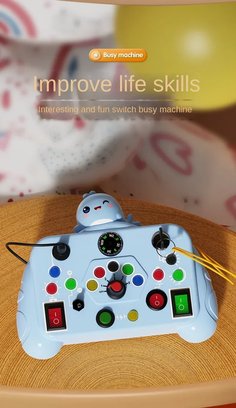 Montessori Busy Board With Led Light Sensory Educational Toy_voghion.com