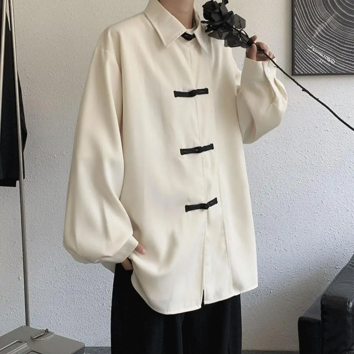 Men Fashion Tang Clothing Coat Vintage Button Down Tops New Chinese Style Clothes Improved Hanfu Male Hip Hop Streetwear