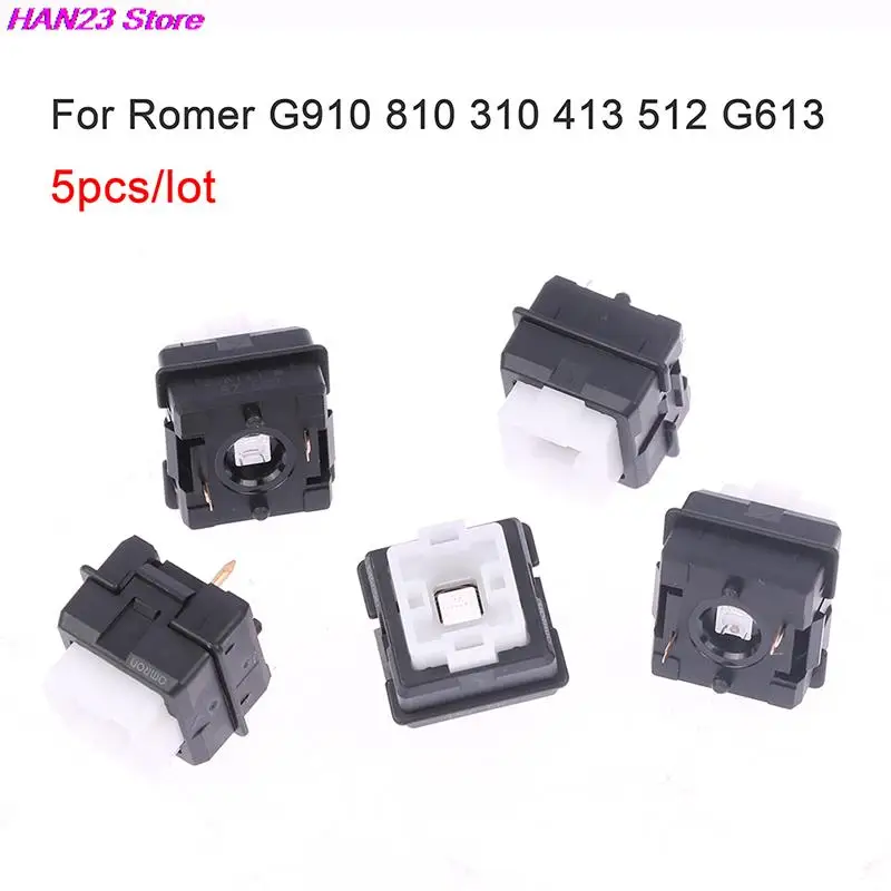 5 Pz 1.2X1.5 Cm Interruttore Romer-G Per Logitech G910 G810 G310 G413 G512 G613 Tastiera Meccanica Albero Cambio Albero Interruttore Nero
