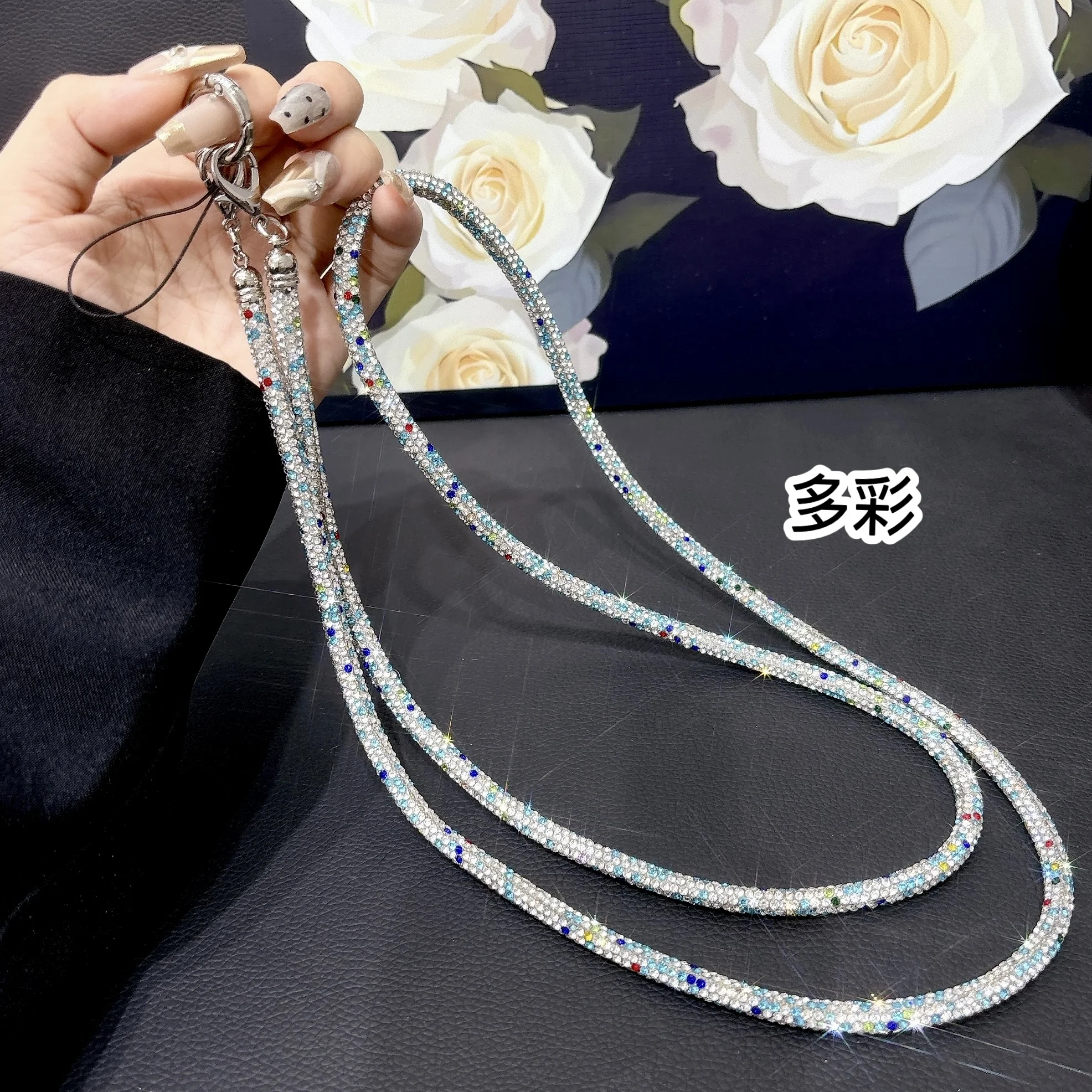 كريستال فاخر الهاتف المحمول الحبل حجر الراين Cross...